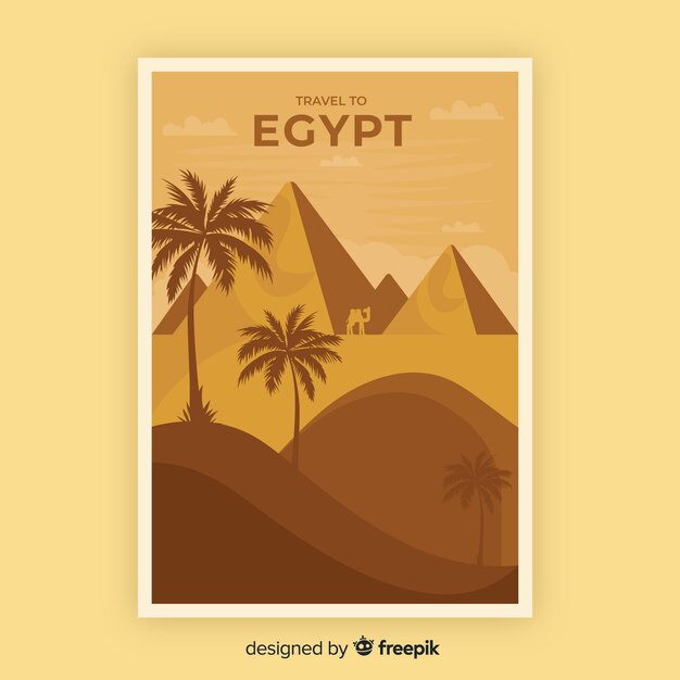 Retro promotional poster template of egypt 