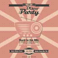 Free vector retro radio music party poster