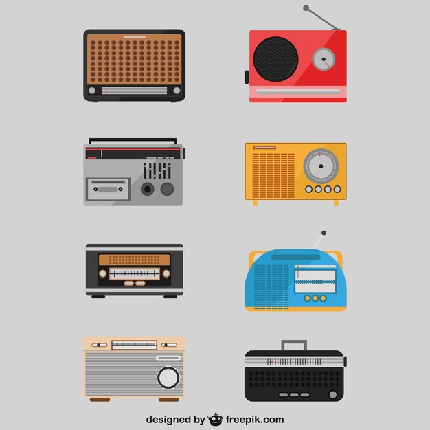 Retro radio sets drawings