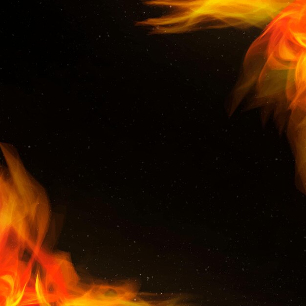retro red fire burning frame