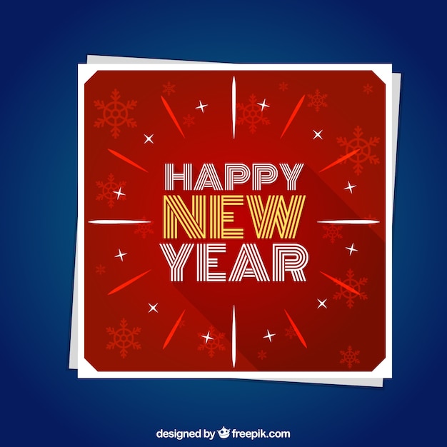 Free vector retro red new year card