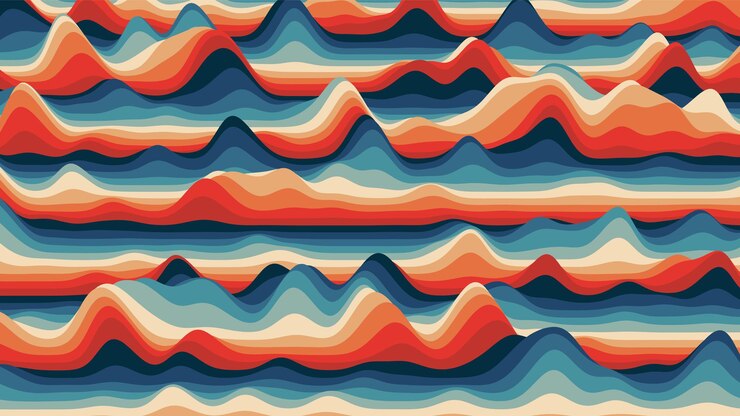 Free Vector retro reddish stripes colorful distorted backdrop.