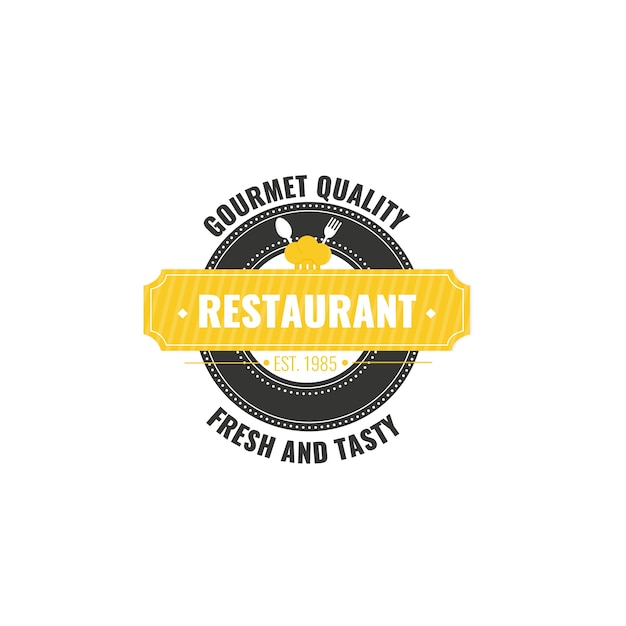 Free vector retro restaurant corporate identity logo template