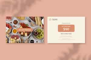 Free vector retro restaurant gift certificiate