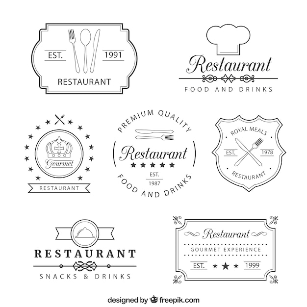 Retro restaurant insignias