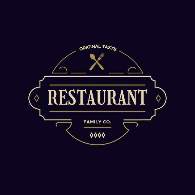 レトロなレストランのロゴのコンセプト