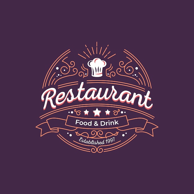 Vettore gratuito logo ristorante retrò