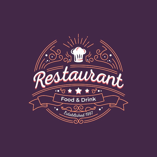 Ретро ресторан логотип