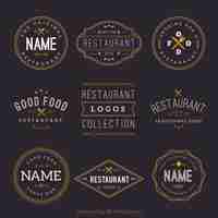 Free vector retro restaurant logos collection