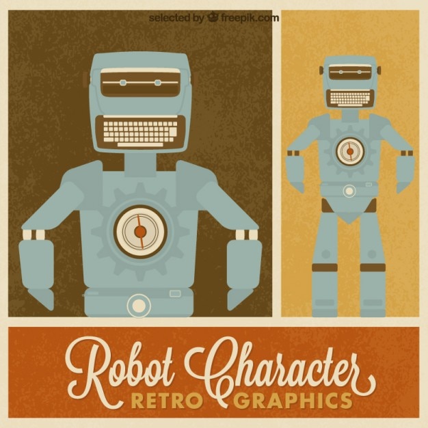 Vettore gratuito retro robot character