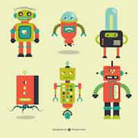 Free vector retro robots collection