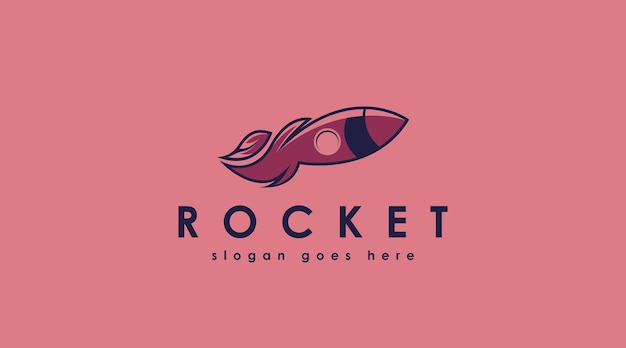 レトロロケットロゴデザインコンセプトベクトル。宇宙船のロゴデザインテンプレート