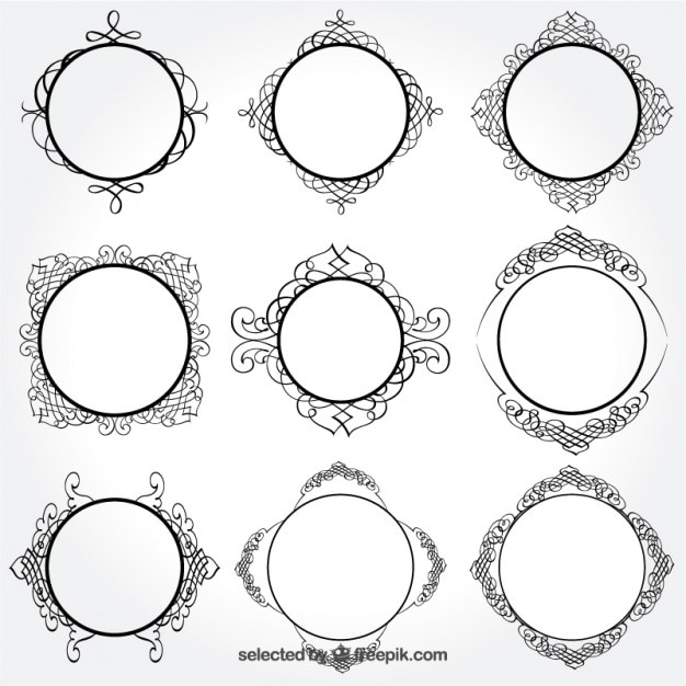 Free vector retro round frames