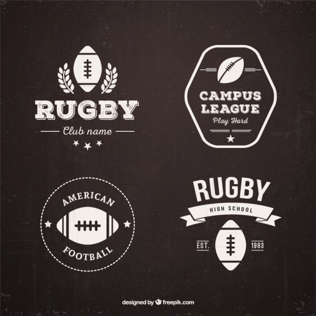 Retro rugby badges