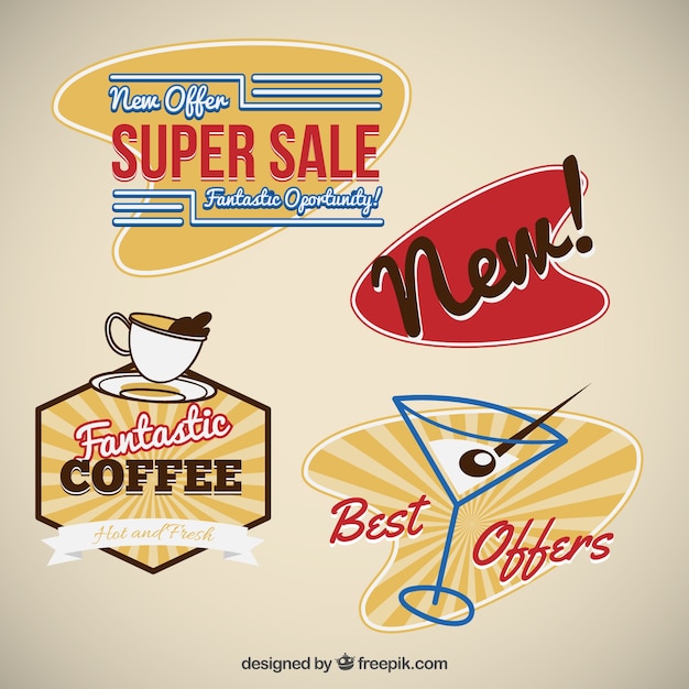 Free vector retro sale badges