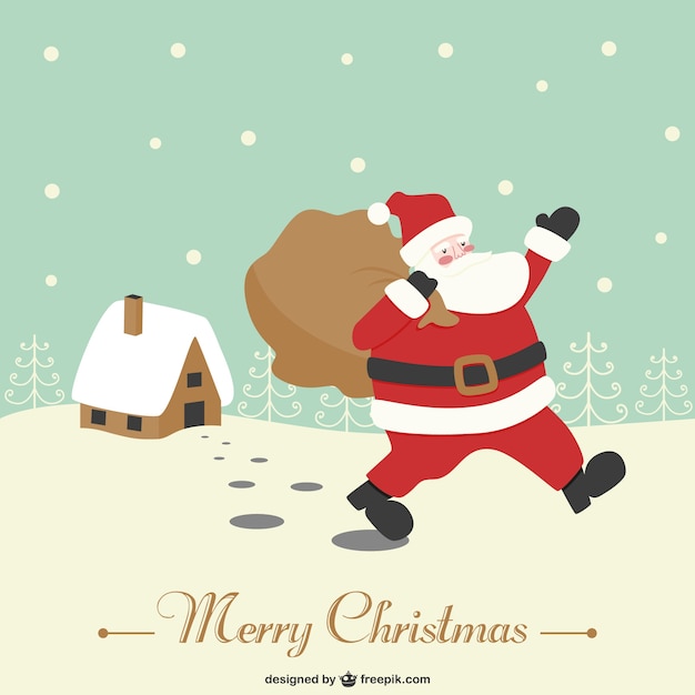 Retro santa claus vector