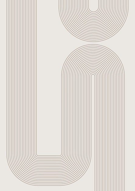 Free vector retro scandinavian style geometric line art design