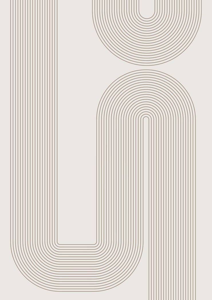 Free Vector retro scandinavian style geometric line art design