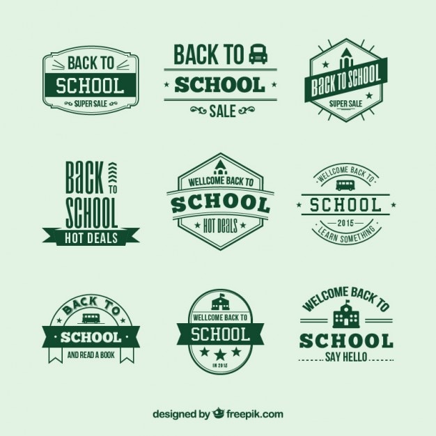 Free vector retro school badges