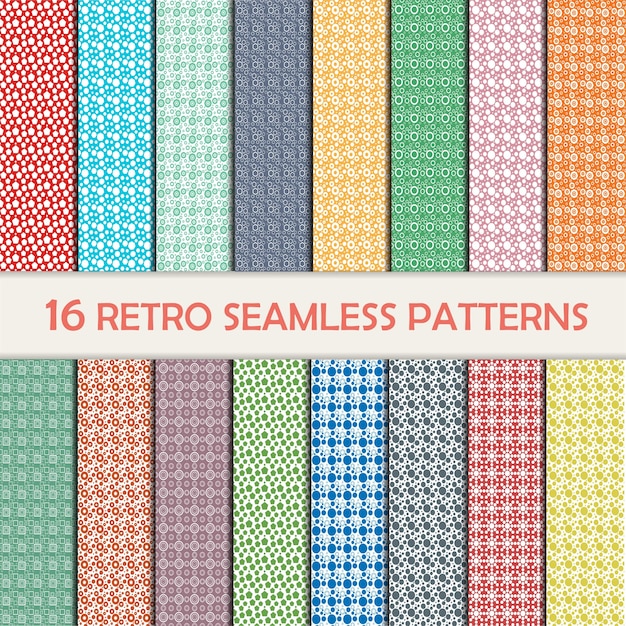 Free vector retro seamless patterns