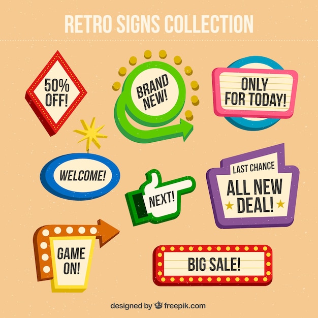 Free vector retro signals with lights