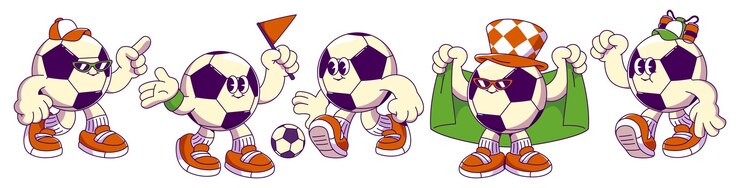 Free Vector retro soccer ball character mascot