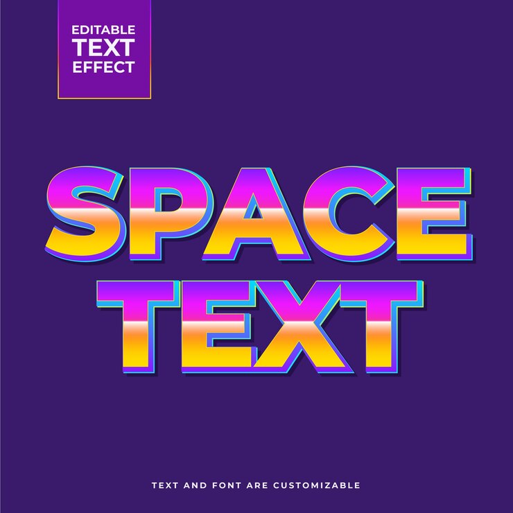 Free Vector retro space text effect
