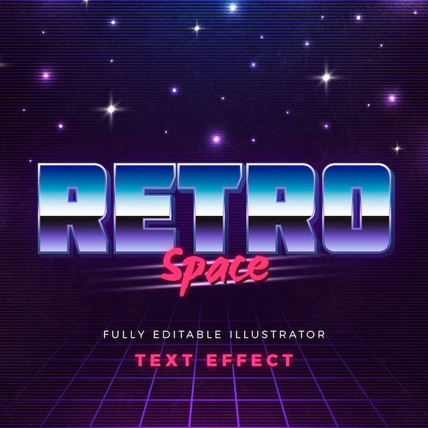 Retro space text effect