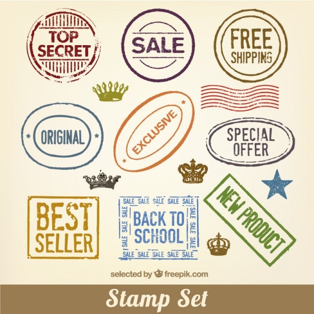 Free vector retro stamps set