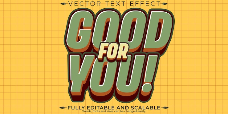 Free Vector retro sticker text effect editable 70s and 80s text style