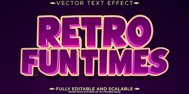 レトロなステッカーのテキスト効果編集可能な 70 年代と 80 年代のテキスト スタイル x9
