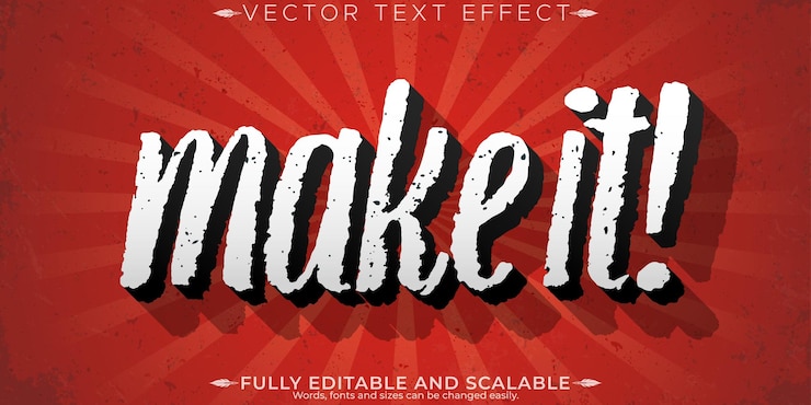 Free Vector retro sticker text effect editable 70s and 80s text stylex9