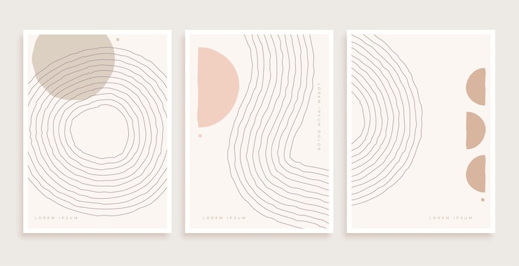 Free Vector retro style boho geometric stripe collection for wall print