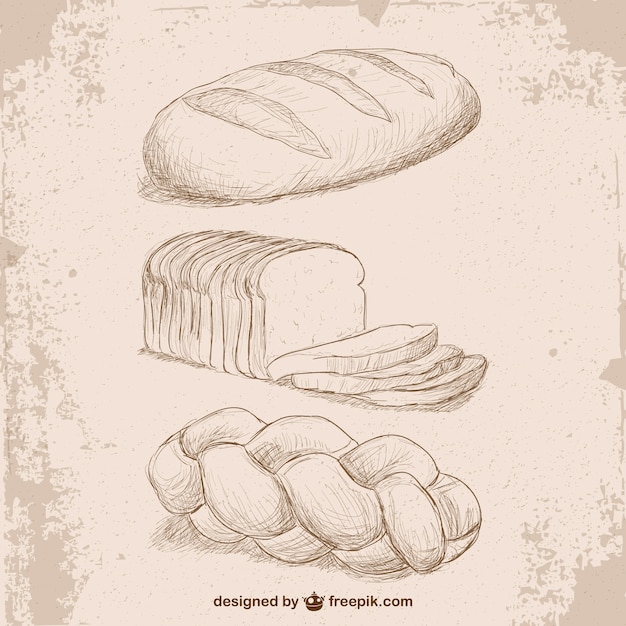 Free vector retro style bread drawings