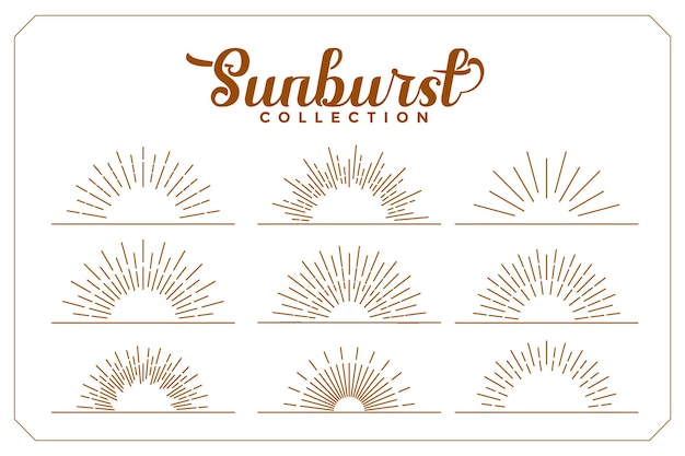Бесплатное векторное изображение Ретро-стиль вспыхивающие солнечные лучи дизайн иконы в коллекции