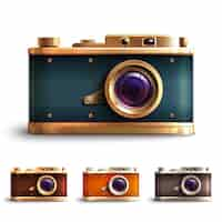 Free vector retro style camera set