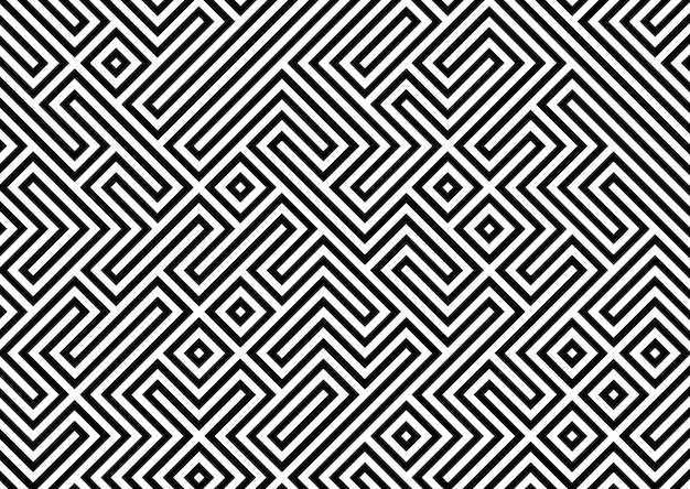 Retro style geometric background in black and white