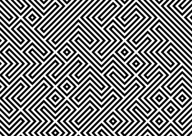 Retro style geometric background in black and white