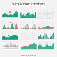 Free vector retro style infographic pack