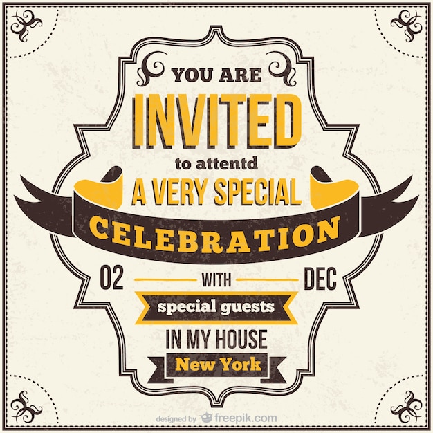 Free vector retro style invitation