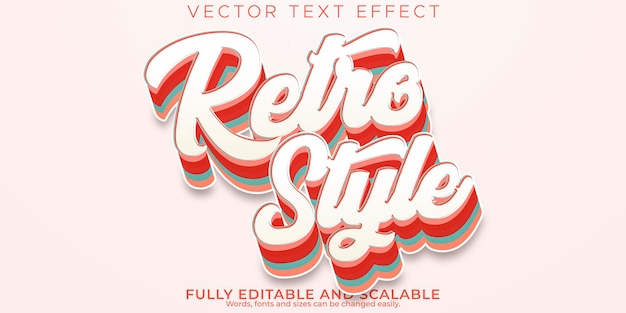 Free vector retro style text effect editable vintage text style
