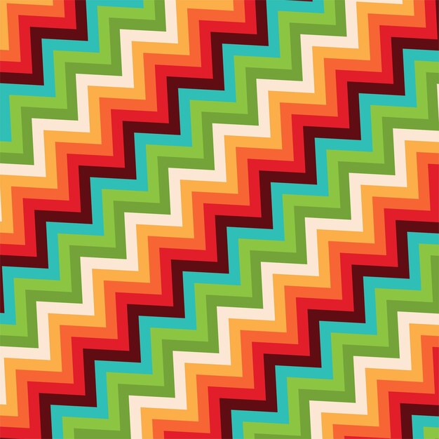 Retro style with a zig zag pattern