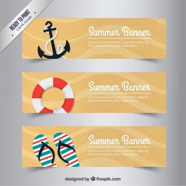 Free vector retro summer banners