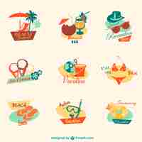 Vettore gratuito retro summer grafica spiaggia