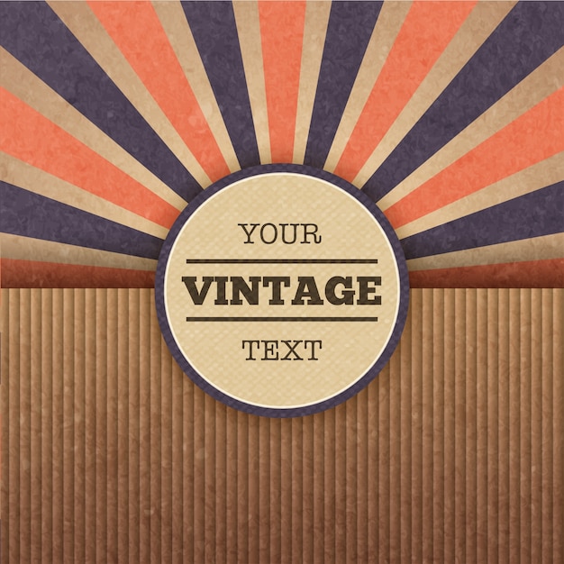 Free Vector retro sunburst cover layout