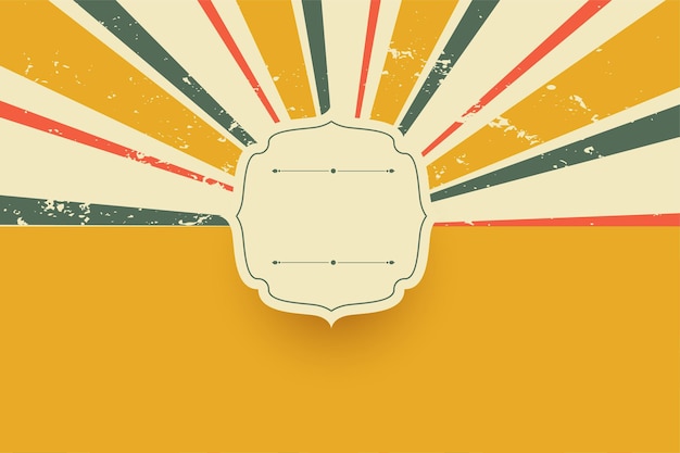 Free vector retro sunburst rays yellow background