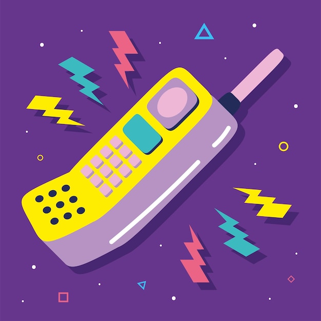 Free vector retro telephone device