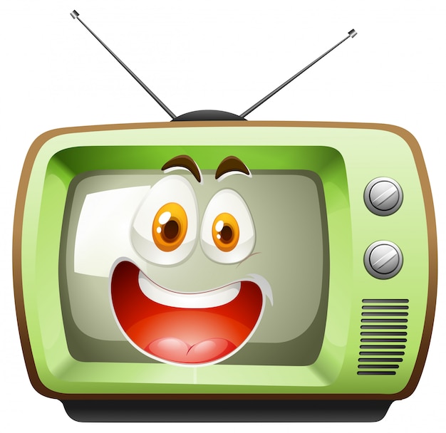 Retro television with face