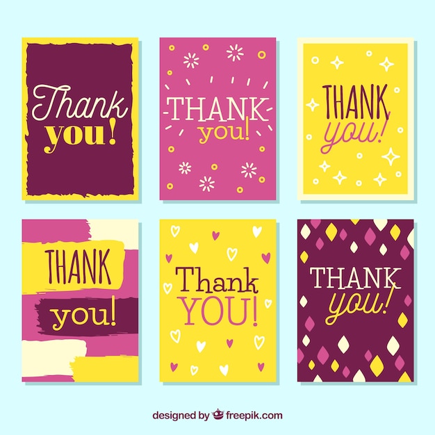 Free vector retro thank you card collection