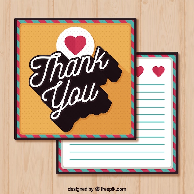 Free vector retro thank you card